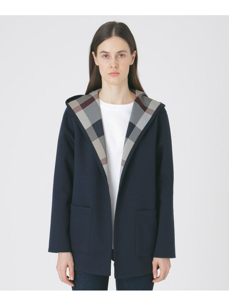 クレストブリッジチェックリバーシブルダンボールミディ丈コーディガン BLUE LABEL CRESTBRIDGE ブルーレーベル / ブラックレーベル・クレストブリッジ ジャケット・アウター テーラードジャケット・ブレザー ブラック パープル ネイビー【送料無料】[Rakuten Fashion]