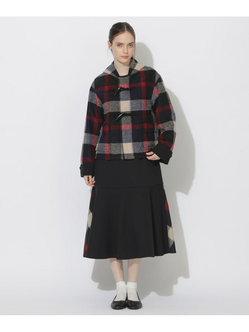 クレストブリッジチェックダッフルブルゾン ネイビー（2/3）