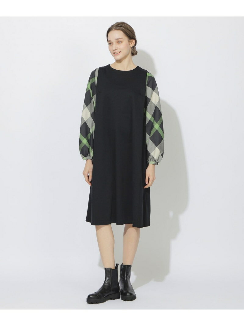 【Meシリーズ】スリーブチェックワンピース CB CRESTBRIDGE ブルーレーベル / ブラックレーベル・クレ..