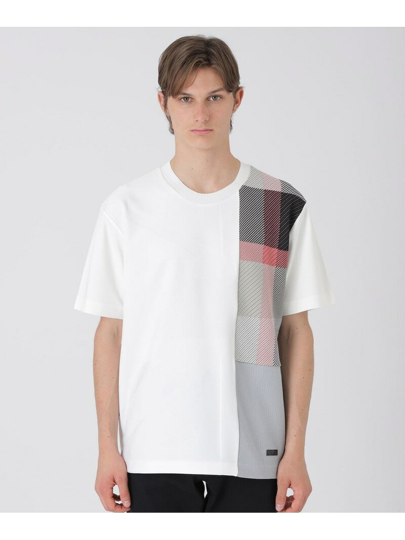 ARTISANALユニオンジャックハイブリッドTシャツ BLACK LABEL CRESTBRIDGE ブルーレーベル / ブラックレーベル・クレストブリッジ トップス その他のトップス ブラック ホワイト【送料無料】[Rakuten Fashion]