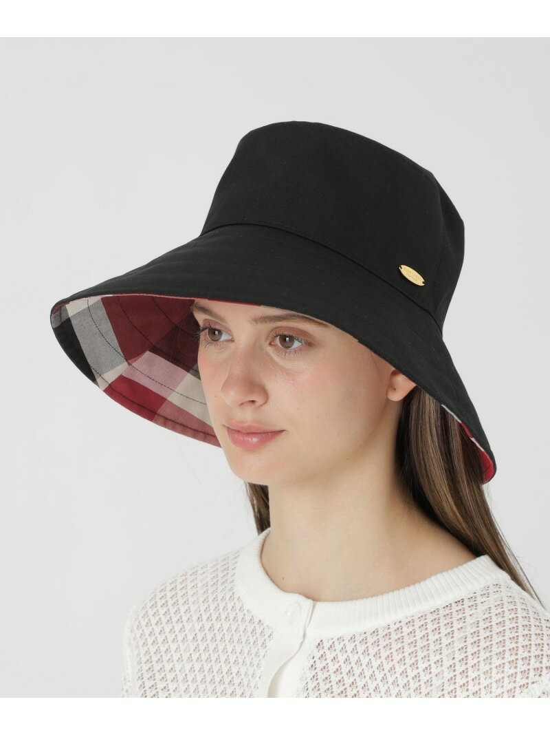 【UVカット】つば広リバーシブルバケットハット BLUE LABEL CRESTBRIDGE ブルーレーベル / ブラックレーベル クレストブリッジ 帽子 キャップ ブラック ネイビー【送料無料】 Rakuten Fashion