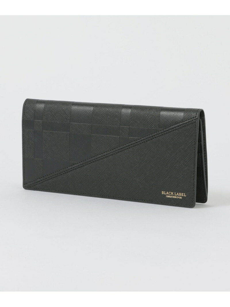 エンボスチェックロングウォレット BLACK LABEL CRESTBRIDGE ブルーレーベル / ブラックレーベル・クレストブリッジ 財布・ポーチ・ケース コインケース・小銭入れ・札入れ ブラック