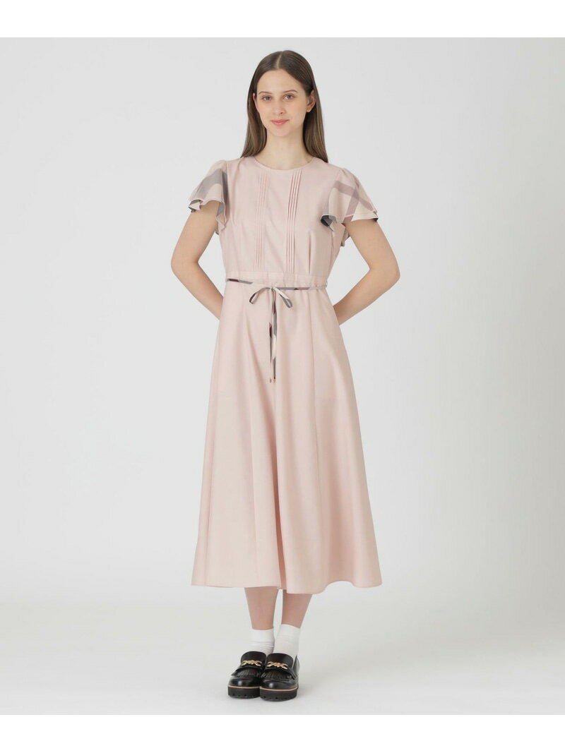 マイクロスパンポプリンドレス BLUE LABEL CRESTBRIDGE ブルーレーベル / ブラックレーベル・クレストブリッジ ワンピース・ドレス ドレス ピンク ブルー ネイビー ベージュ