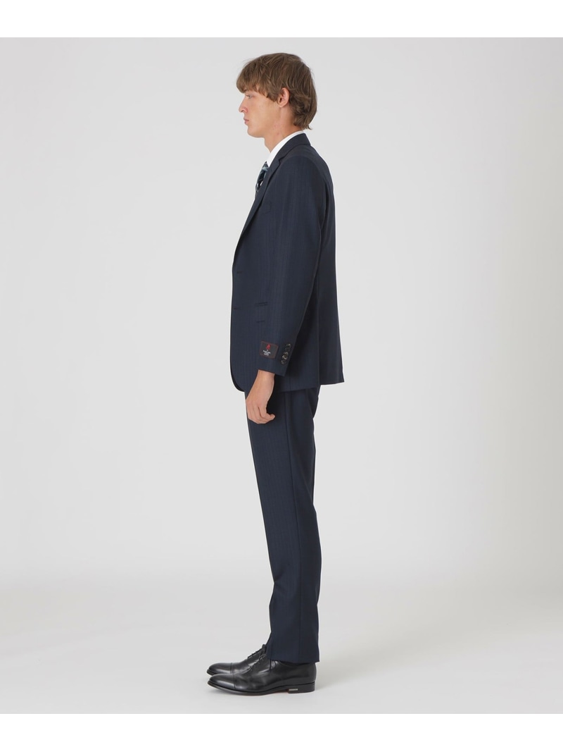 MIYUKIプルシャンブルーシャドーストライプスリーピーススーツ BLACK LABEL CRESTBRIDGE ブルーレーベル / ブラックレーベル・クレストブリッジ スーツ・フォーマル セットアップスーツ ネイビー【送料無料】[Rakuten Fashion]