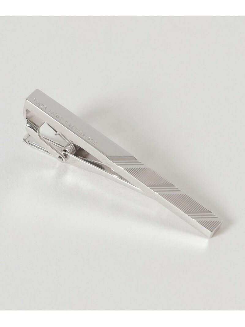 ストライプハーフダイヤカットタイバー BLACK LABEL CRESTBRIDGE ブルーレーベル / ブラックレーベル・クレストブリッジ アクセサリー・腕時計 その他のアクセサリー・腕時計 ブラック グレー【送料無料】[Rakuten Fashion]