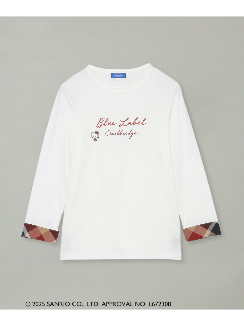 【ハローキティコラボ】ロングTシャツ BLUE LABEL CRESTBRIDGE ブルーレーベル / ブラックレーベル・クレストブリッジ トップス その他のトップス ホワイト ブラック【送料無料】[Rakuten Fashion]
