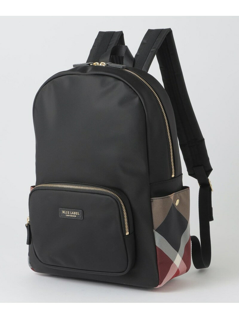 パーシャルクレストブリッジチェックナイロンバックパック BLUE LABEL CRESTBRIDGE ブルーレーベル / ブラックレーベル・クレストブリッジ バッグ その他のバッグ ネイビー ブラック【送料無料】[Rakuten Fashion]