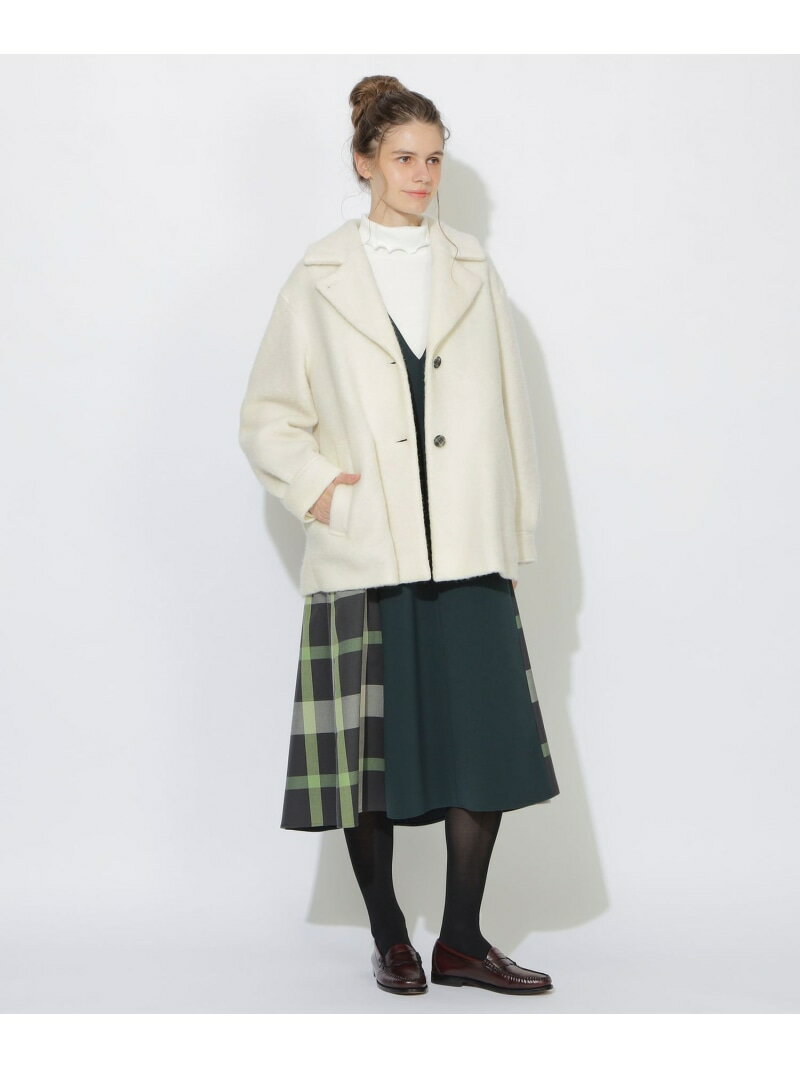 【SALE／30%OFF】ウールパイルミドルコート CB CRESTBRIDGE ブルーレーベル / ブラックレーベル・クレストブリッジ ジャケット・アウター その他のジャケット・アウター ネイビー ホワイト【RBA_E】【送料無料】[Rakuten Fashion]