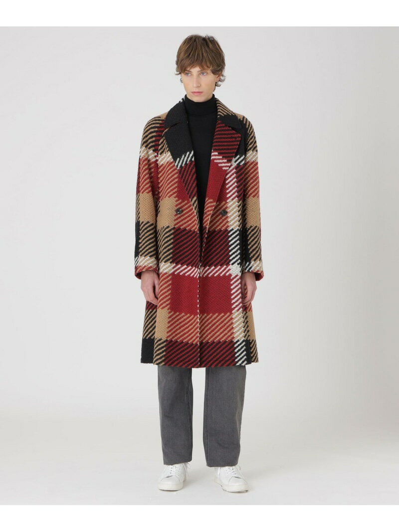 【10th ANNIVERSARY】【一部店舗限定】MAPELスライバーチェックダブルブレストコート BLACK LABEL CRESTBRIDGE ブルーレーベル / ブラックレーベル・クレストブリッジ ジャケット・アウター ブルゾン・ジャンパー レッド【送料無料】[Rakuten Fashion]