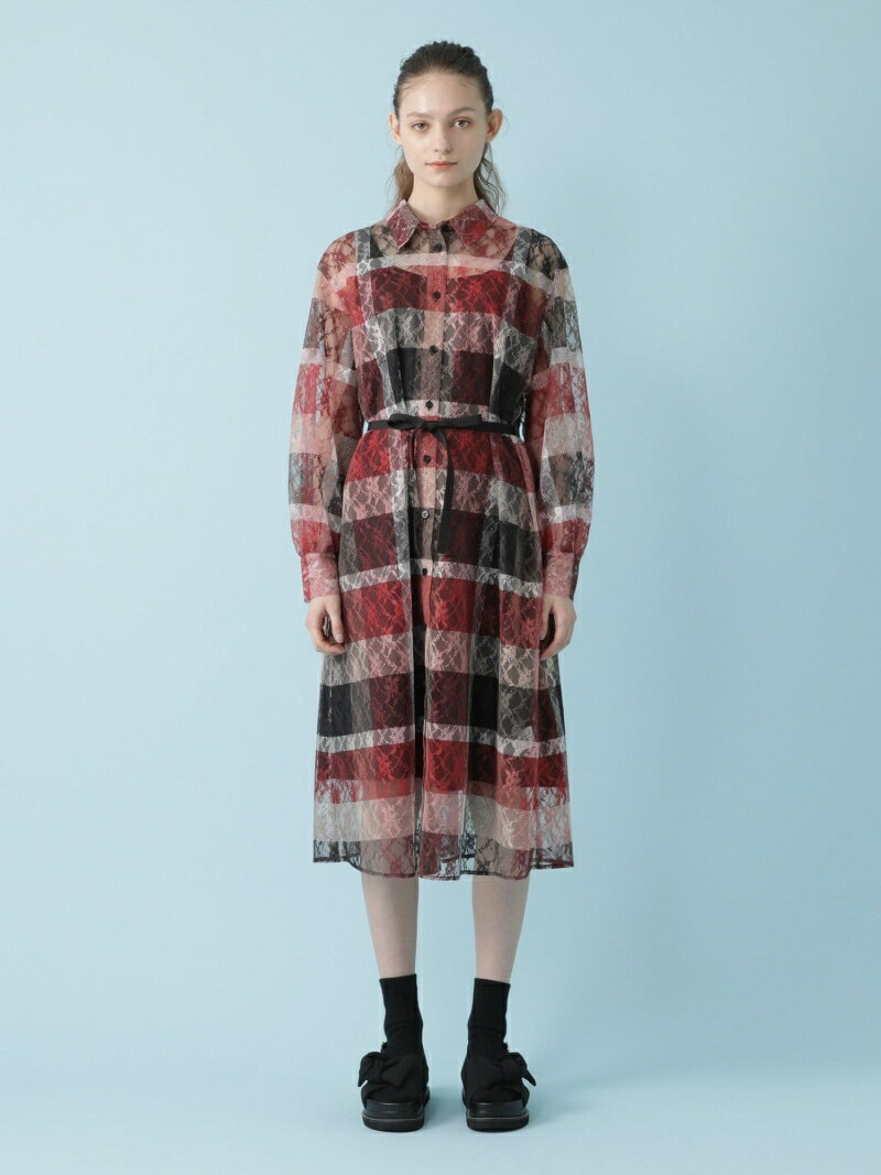 Label Label レッド レディース ワンピース Blue ブルーレーベル Blue Crestbridge Blue ブルーレーベル オンラインストア限定 Crestbridge Black ブラックレーベル クレストブリッジ Label クレストブリッジチェックレースプリント ワンピース Blue Label