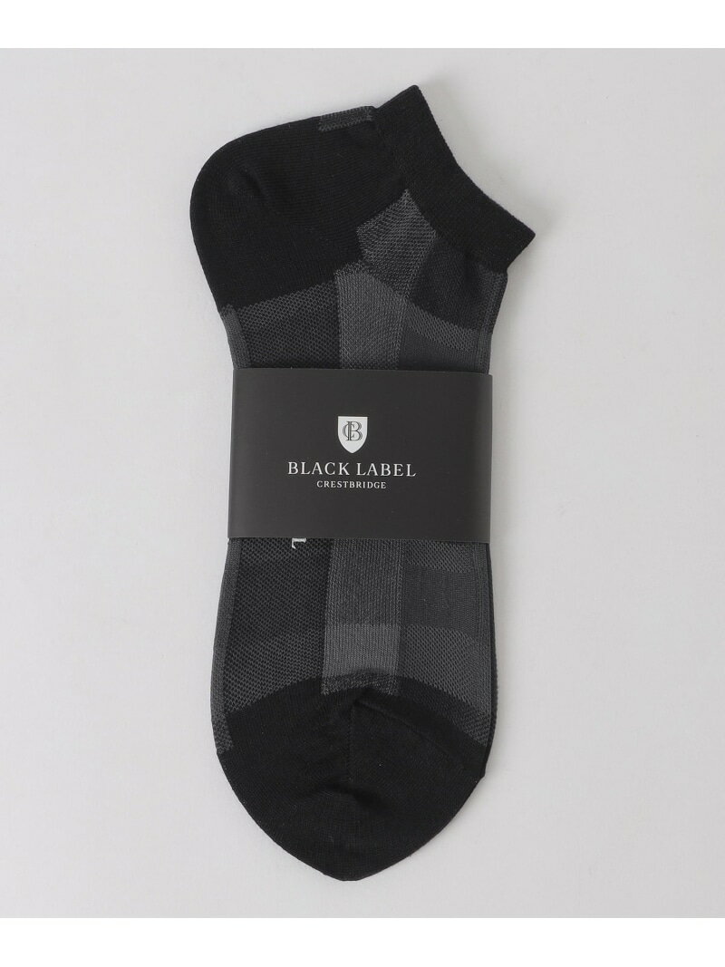 クレストブリッジチェックショートソックス BLACK LABEL CRESTBRIDGE ブルーレーベル / ブラックレーベル・クレストブリッジ 靴下・レッグウェア 靴下 ベージュ ブラウン ネイビー レッド ブラック[Rakuten Fashion]
