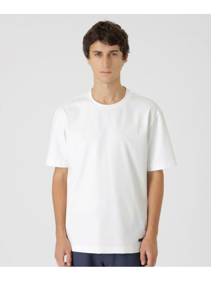ハイストレッチシャドーチェックTシャツ BLACK LABEL CRESTBRIDGE ブルーレーベル / ブラックレーベル・クレストブリッジ トップス その他のトップス ホワイト ネイビー ブラック ベージュ【送料無料】[Rakuten Fashion]
