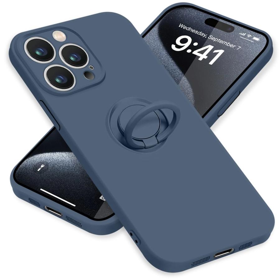 乐天商城 - ZHUAZHULE iPhone15 ProMax ケース リング付き シリコン アイフォン15ProMax スマホケース スタンド機能 カバー 耐