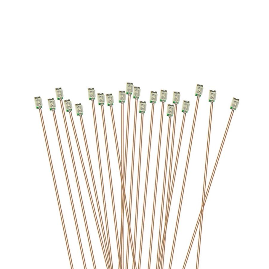 ミニチュア 0.1mm銅線 配線付き SMD 0603 チップLED 赤色 20本入り 電車模型 鉄道模型 建物模型 模型電..