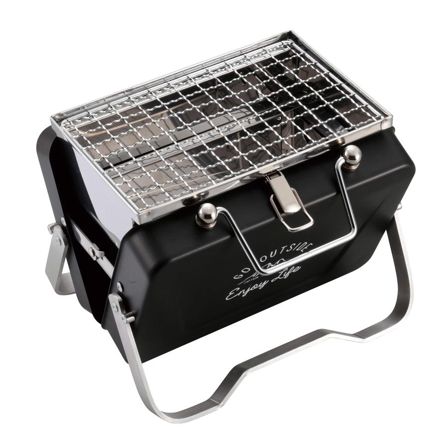 キャプテンスタッグ(CAPTAIN STAG) バーベキューコンロ グリル V型 卓上グリル B6型 ブラック モンテ U..