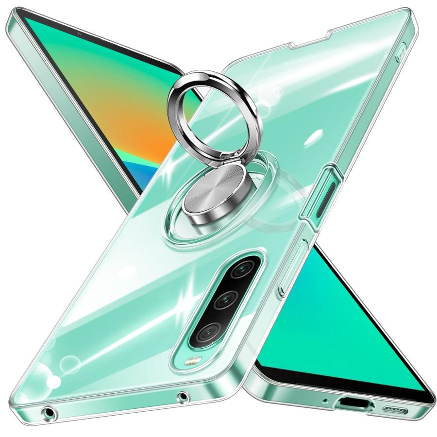乐天商城 - Xperia 10 IV ケース リング 透明 ソニー SO-52C カバー SOG07 スマホケース クリア tpu 耐衝撃 滑り止め シリコン