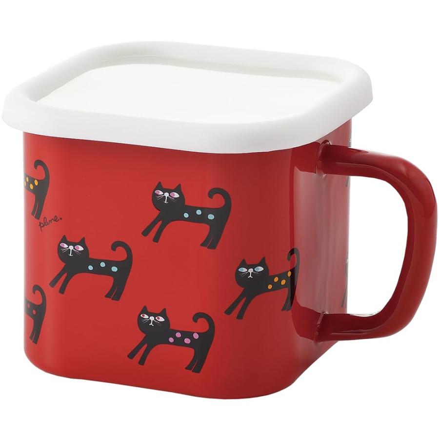 豊琺瑯 plune ホーローマルチスクエアポット カラフルキャット サイズ：約W17.8 D14 H11.8 YJ-817