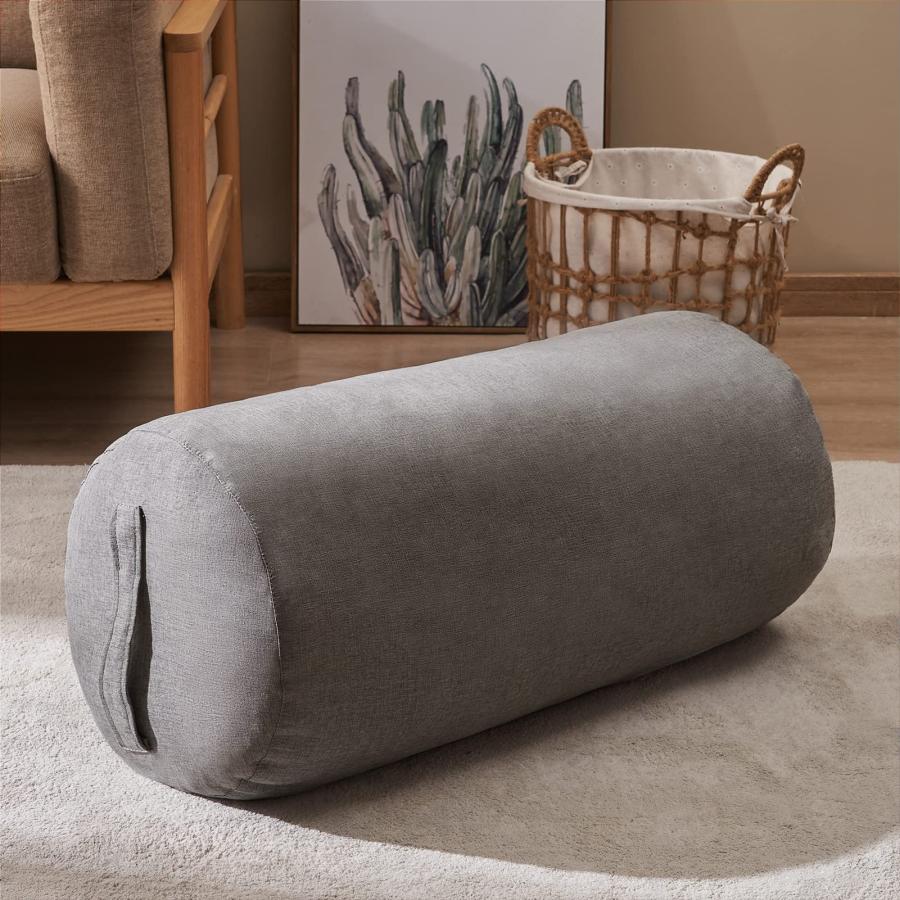 Topfinel 布団収納袋 クッションになる布団収納ケース ふとん収納 布団衣装ケース 羽毛ふとん収納 持ち手付き ふた付き 円形 ダークグレー(