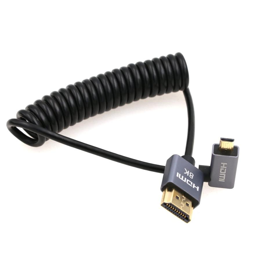 乐天商城 - Eonvic 8K 2.1 HDMI - Micro HDMI L字型ケーブル 高速 48Gbps コイルケーブル Atomos-Ninja-V 4
