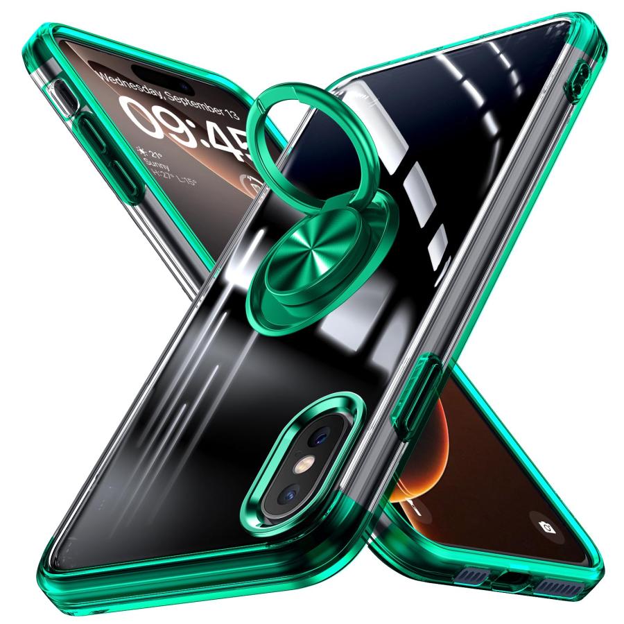 iPhone Xs Max ケース リング付き クリア アイフォン Xs Max クリア ケース リング 透明 柔軟 TPU 耐衝撃 車載ホルダー対