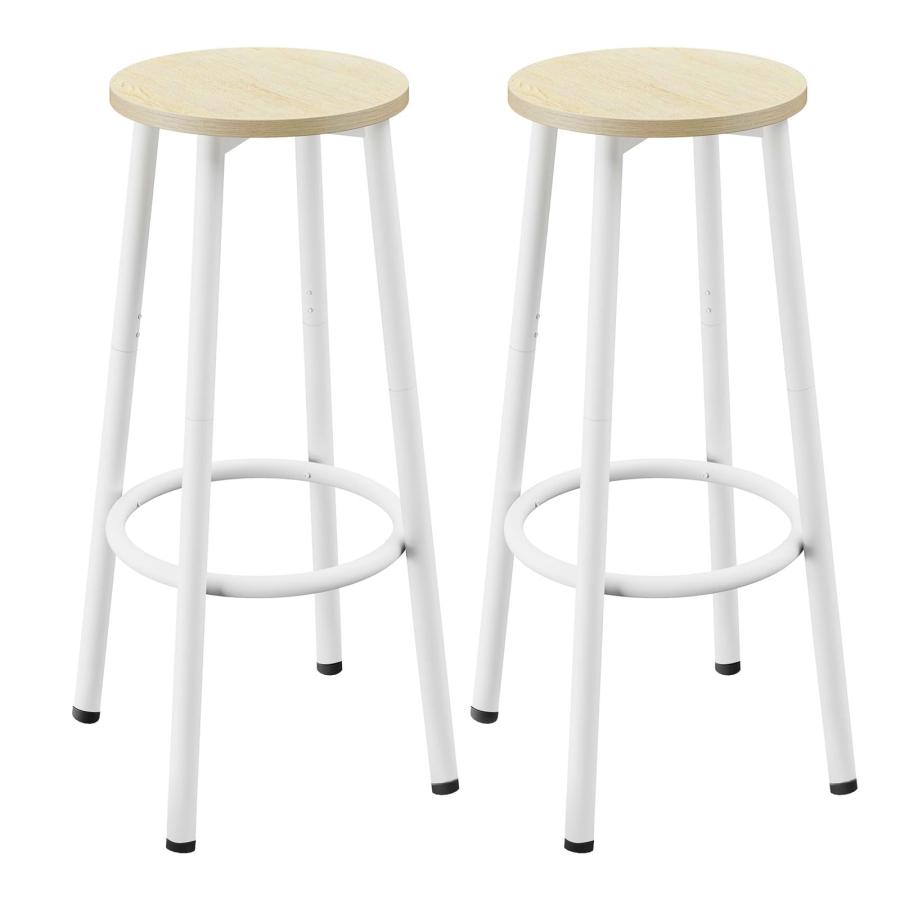 YMYNYバースツール2脚セット、フットレスト付きキッチンスツール、ブレックファストバースツール、ラウンドバーチェア、ダイニングルーム、キッチン