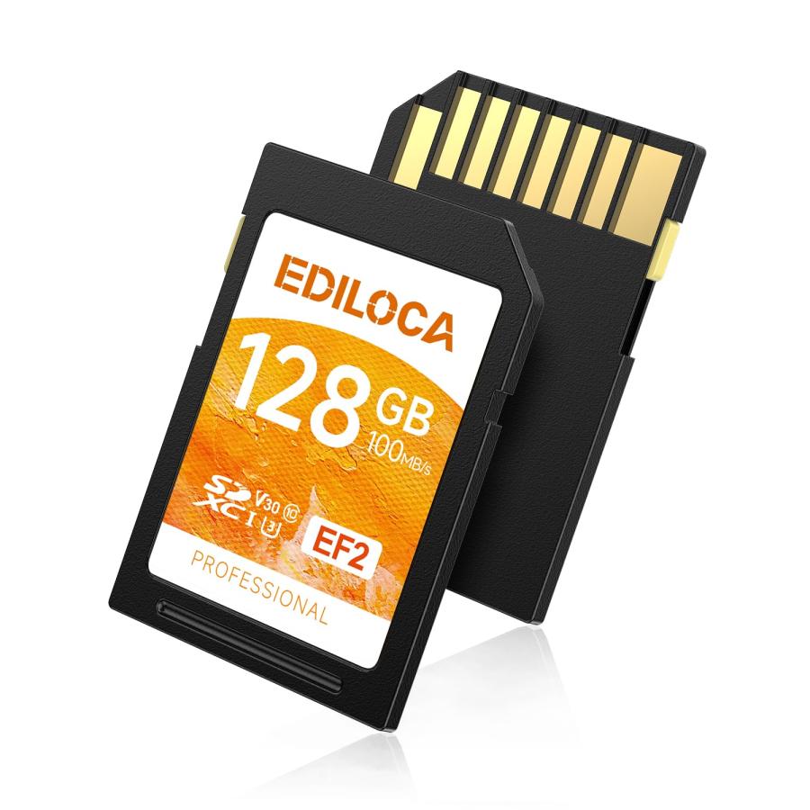 Ediloca EF2 128GB SDカード UHS-I Class10 U3 V30 高速 最大読取速度 100MB/s 最大書込速度 90MB