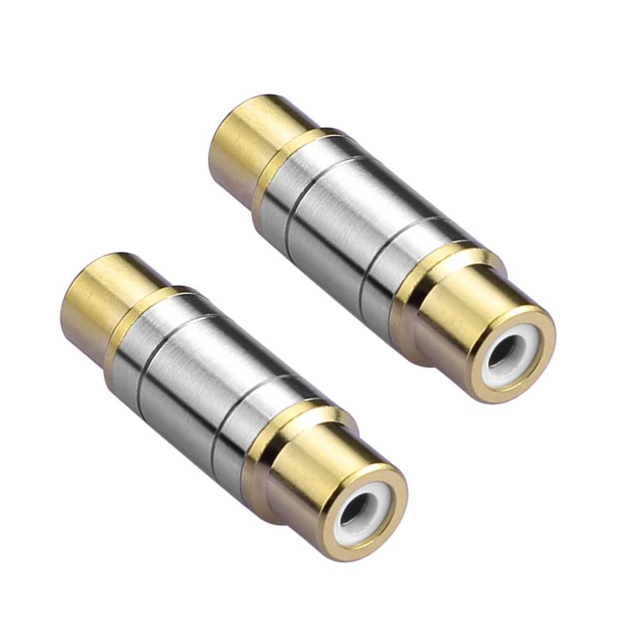 Borsuer RCAメス to RCAメス中継アダプタ 2個セット rca ケーブル 延長アダプタ 銅メッキ RCAコネクタ
