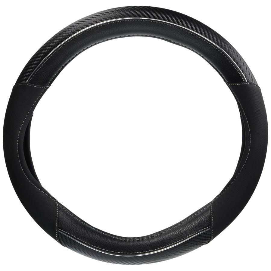 ボンフォーム(BONFORM) ハンドルカバー FTライン 軽/普通車 3本スポーク用えぐり S:36.5~37.9cm ブラッ..