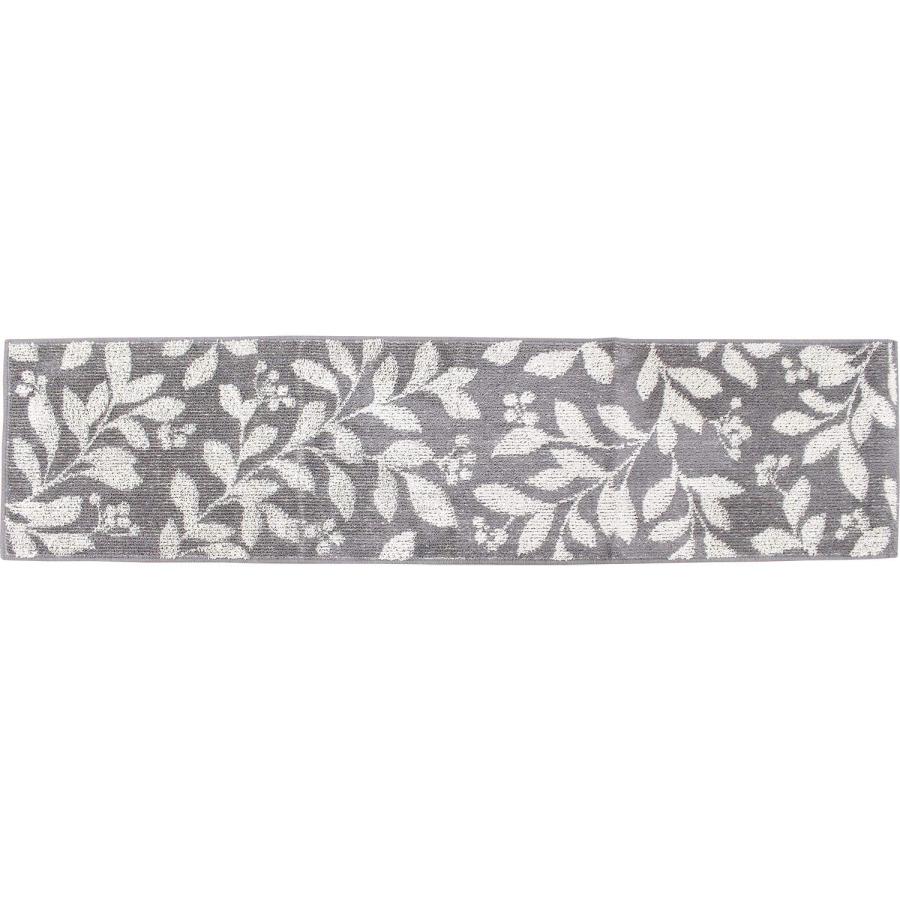 乐天商城 - オカ(OKA) キッチンマット グレー 約45cm×180cm コーナー吸着キッチンマット スティルリーフ (吸着 ズレない)
