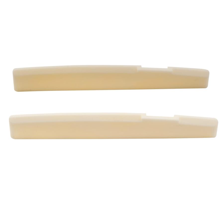 Musiclily Pro 71.12mm 牛骨サドル 弦長補正タイプ 6弦Taylorアコースティックギター用、アイボリー(2個セット）