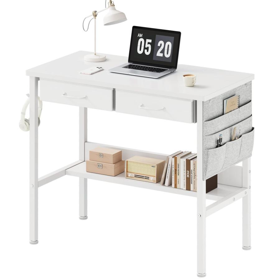 Maihail 机 pcデスク パソコンデスク コンパクト一人暮らし 家具 学習机 引き出し付き 下収納棚付き 収..