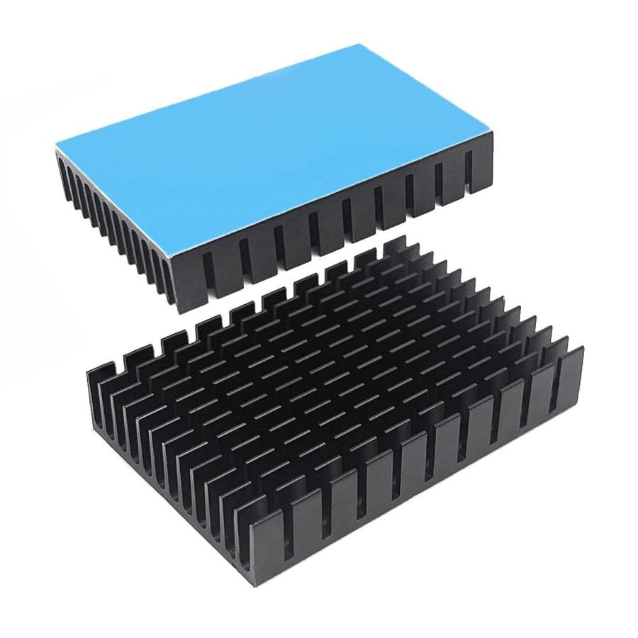 Awxlumv 2個 60×40×11mm ヒートシンク 導熱接着シート付き 熱暴走対策 冷却ラジエーターフィンCPU ICチ..