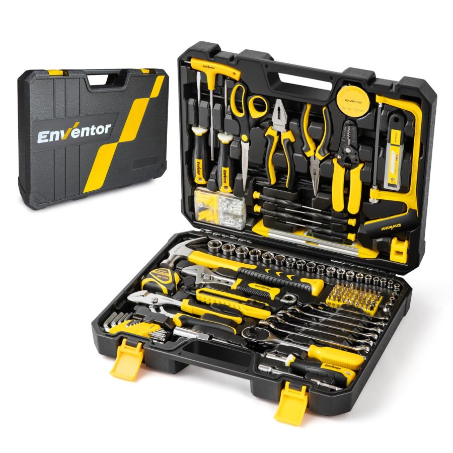 乐天商城 - Enventor 工具セット ホームツールセット 家庭修理 工具箱 道具セット 日常ツールキット日常ツールキット 家庭用 バイク 自転車 車整備 家