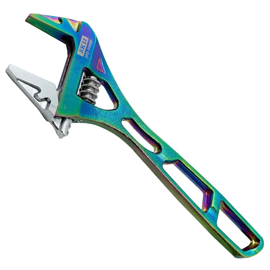 SK11(エスケー11) SPIDER ワイドモンキレンチ レインボー ワイド口幅30mm SPD-30WMP