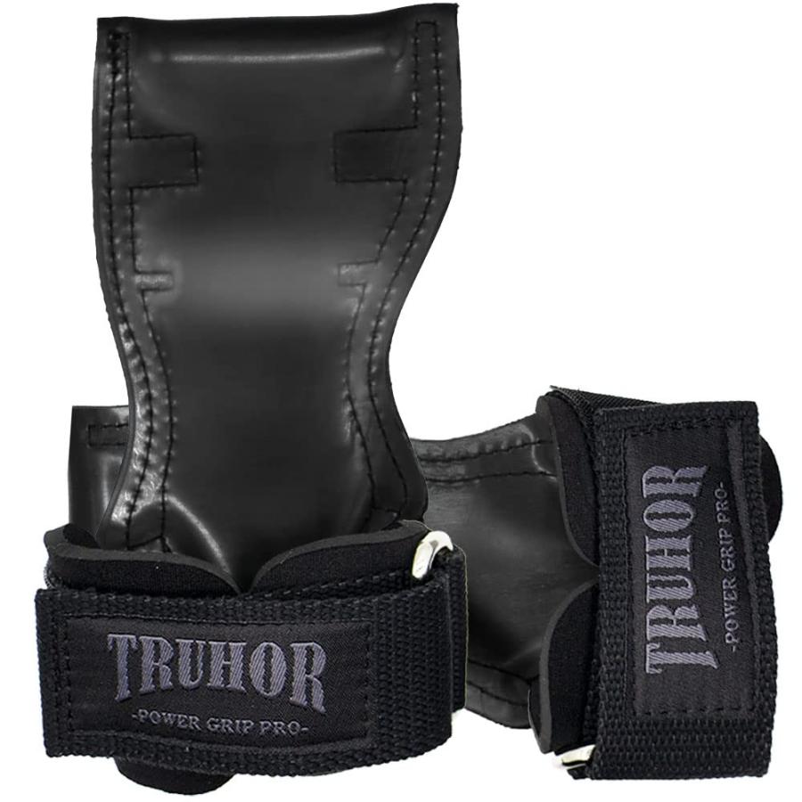 TRUHOR パワーグリップ 筋トレ グリップ ウエイト トレーニンググリップ リストラップ ラバーグリップ ..