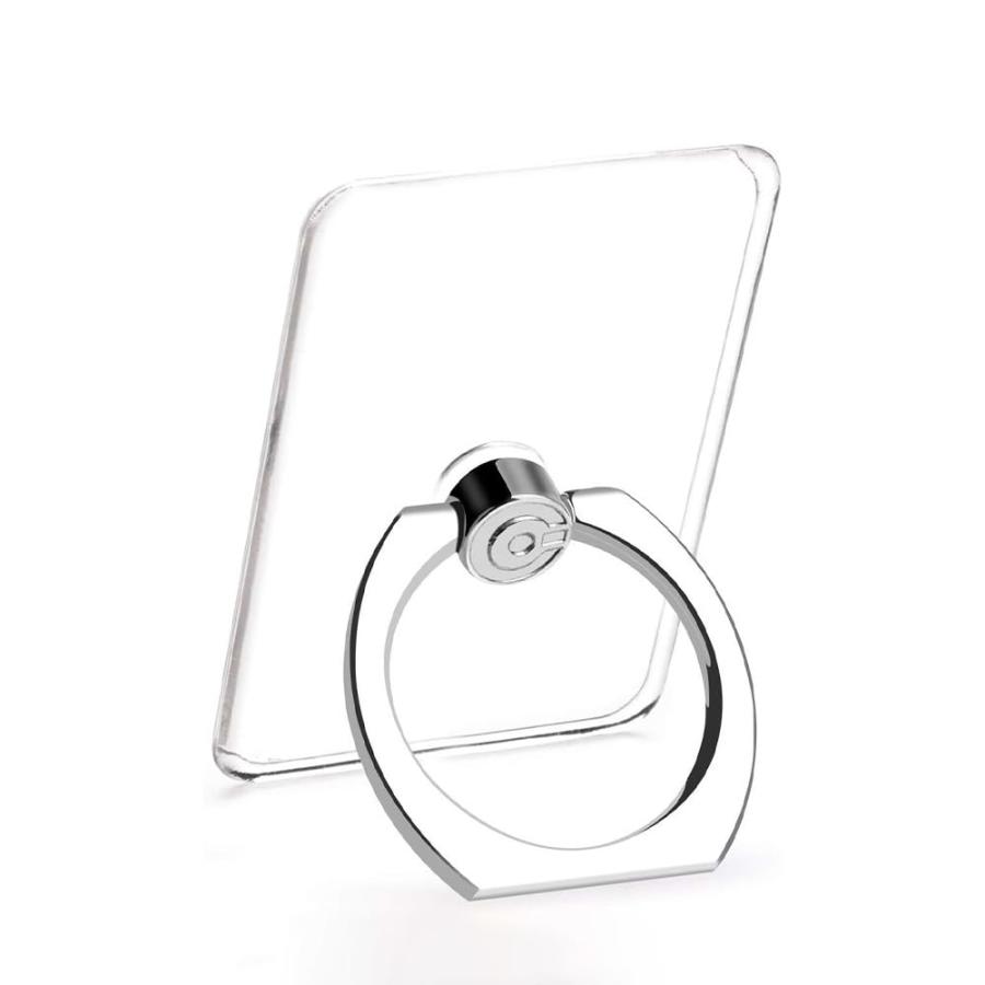 スマホリング スマホ ホールドリング 透明 粘着力強 落下防止リング 360回転 片手操作 スタンド機能 薄..