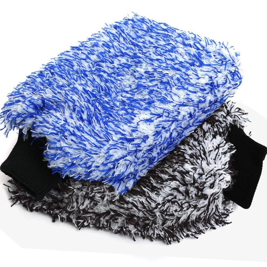 DFsucces 洗車グローブ 洗車用品道具 厚い 洗車スポンジ カーウォッシュ グローブ ミット マイクロファ..