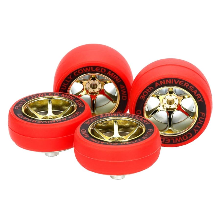 タミヤ(TAMIYA) ミニ四駆特別企画 フルカウルミニ四駆30周年 レッドスリックタイヤ＆金メッキホイール ..