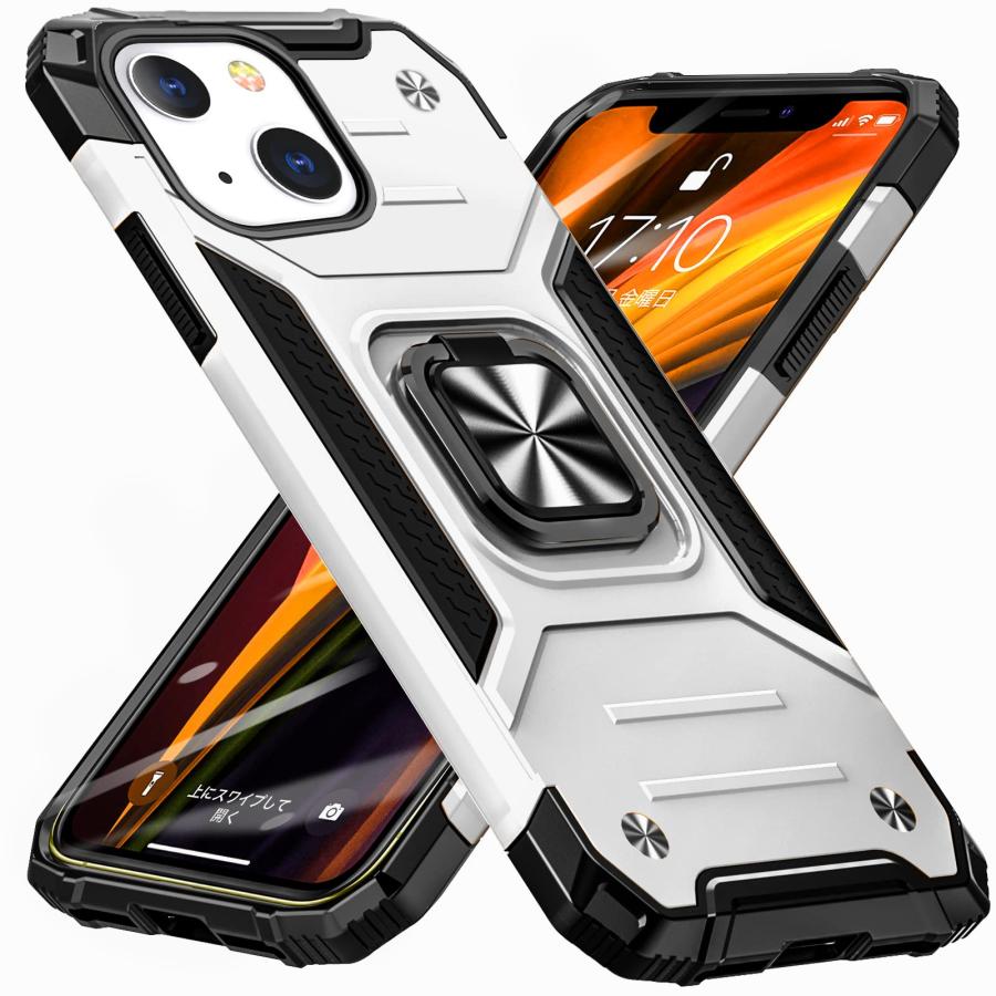 iPhone 14 用 ケース リング PC+TPU 米国軍事MIL標...(3.0)