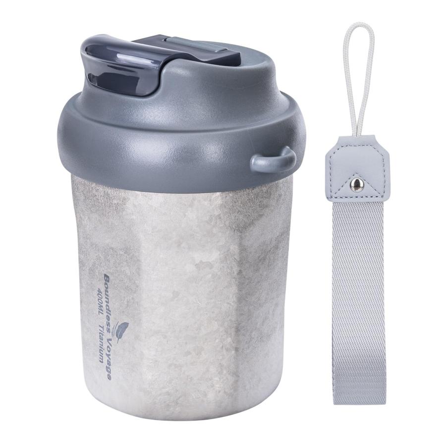Boundless Voyage チタン タンブラー 真空断熱カップ 保温保冷 400ml おしゃれ タンブラー 蓋付き 密閉 車用タンブラー ホー
