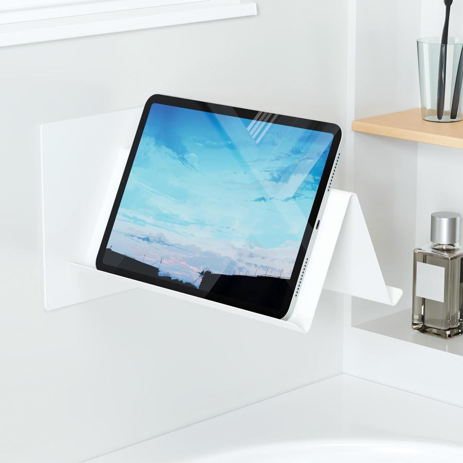 乐天商城 - Orimade マグネット バスルーム 浴室用ラック ホワイト マグネット バスルーム タブレットホルダー バススマートフォンホルダー タブレット/