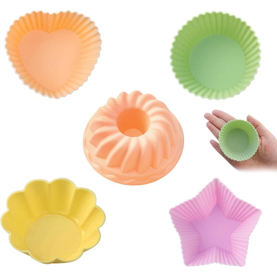 クリスマス 25枚マフィン カップ シリコン マフィン型 繰り返し利用可 おかず カップ ベーキングカップ 耐熱カップ ケーキ型 DIY 製菓用品