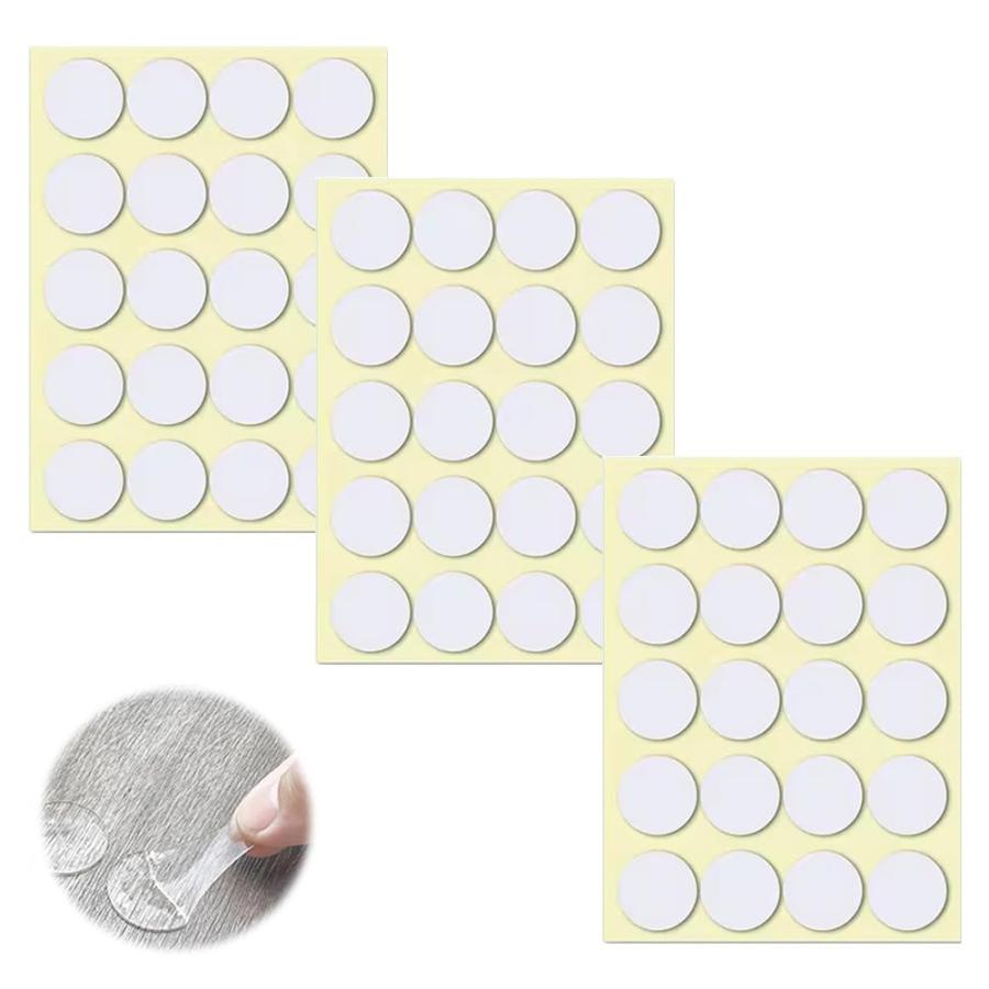 YUHENGCT テーブルマット デスクマット 防止に すべり止めシール 透明粘着シール 滑り止め両面シール 丸型 (3cm 60枚)
