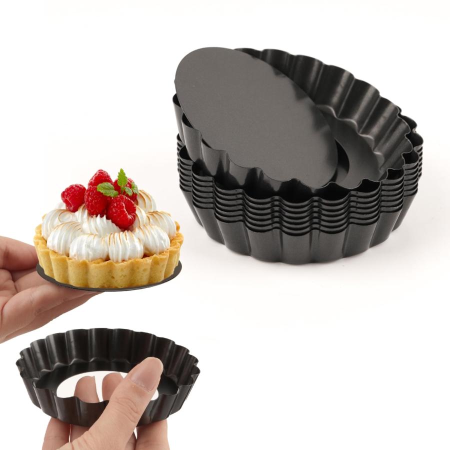 Niesporek タルト型 底取れ 直径10cm 6個セット お菓子型 ケーキ型 タルト型 ミニ 焼き型 お菓子作り道具 DIY製菓用品 炭素鋼