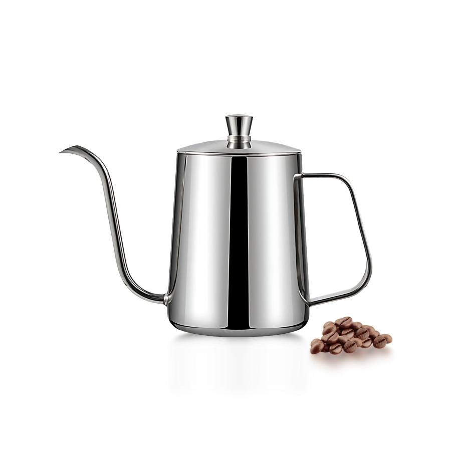 CHFNJJ ステンレス製 コーヒーポット グースネック 細口 ドリップケトル 目盛り付き コーヒー ドリップポット 一人分 (350ML)