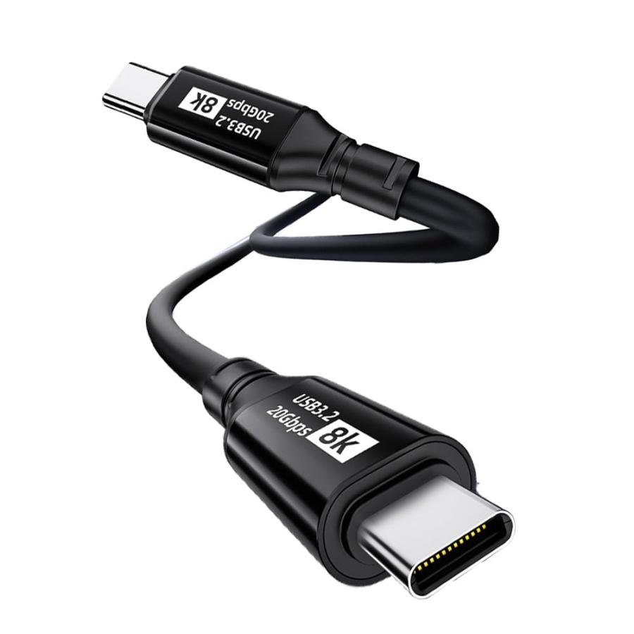 Type C ケーブル 0.25M USB C to Cケーブル USB3.2 Gen2(20Gbps) 100W PD急速充電 8K / 60Hz