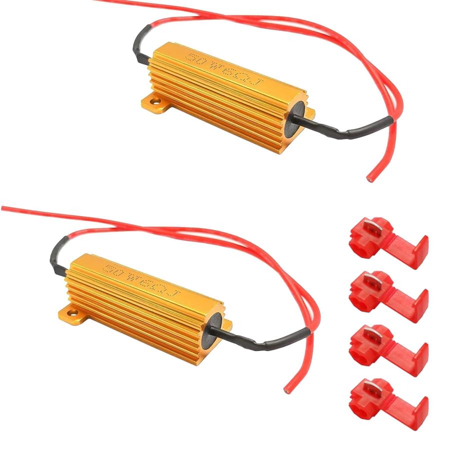 DONGFANGB ハイフラ防止抵抗器 2個セット LEDウィンカー 抵抗器 12V 50W 6Ω ハイフラ抵抗 負荷抵抗を修正し