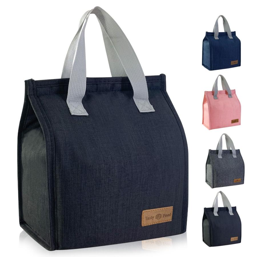 ShuaWdk ランチバッグ 保冷バッグ 弁当袋 断熱袋 厚手保温 保温バッグ 漏れ防止 再利用可能な断熱バッグ シンプルな弁当トート 仕事 オフィ