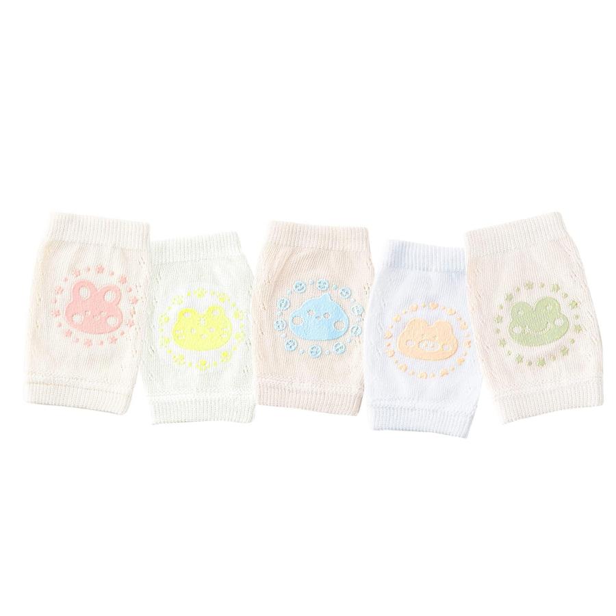 [HOOMCOOM] ベビーニーパッド 夏 赤ちゃんひざあて 膝当て 柔らかい 綿 通気性 滑り止め 擦りむき防止 可愛い 5組 セット