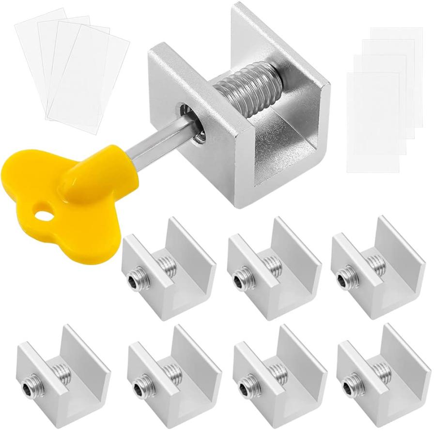 WETARENDA 窓 ロック 窓 ストッパー 8個セット 防犯グッズ サッシ ストッパー 網戸ストッパー 窓ストッパー 補助錠 網戸ロック 換気